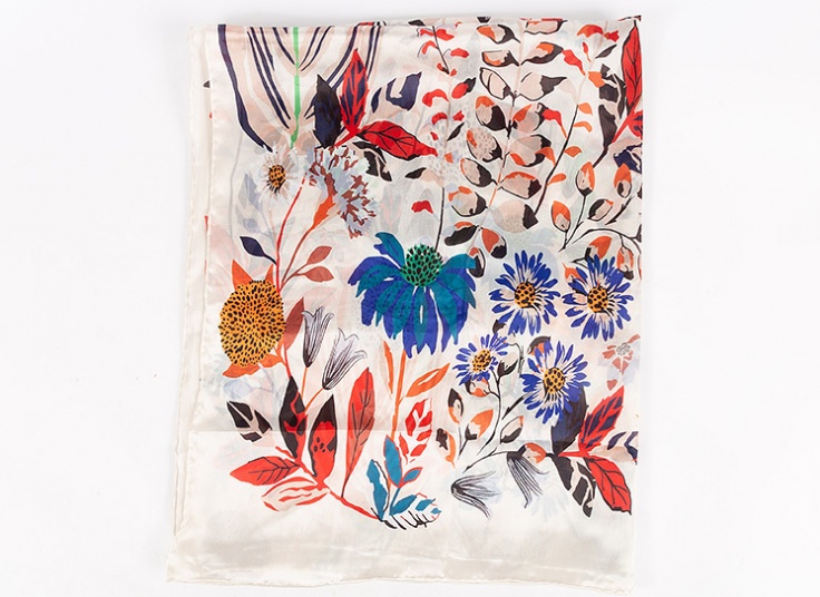 شال ساتن ابریشم دست دوز