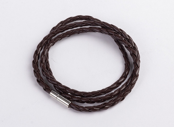 دستبند چرمی بافت حصیری