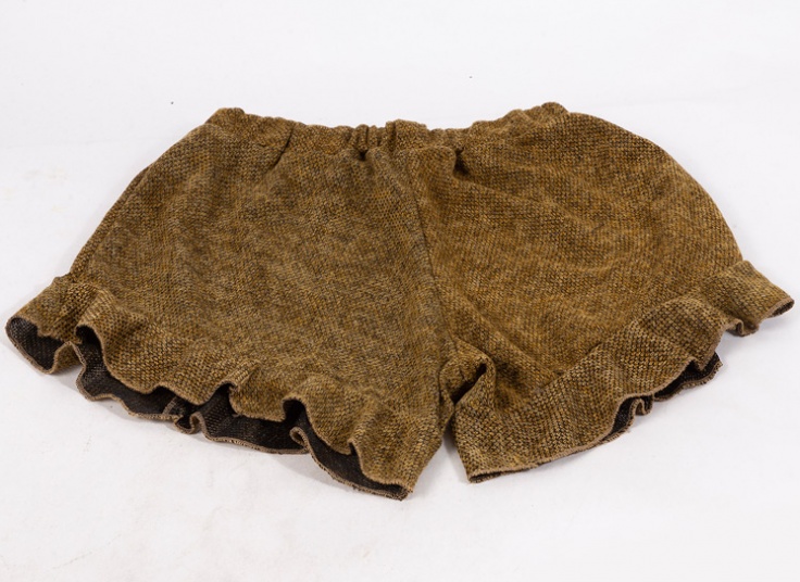 شورتک چین دار زنانه طرح بافت