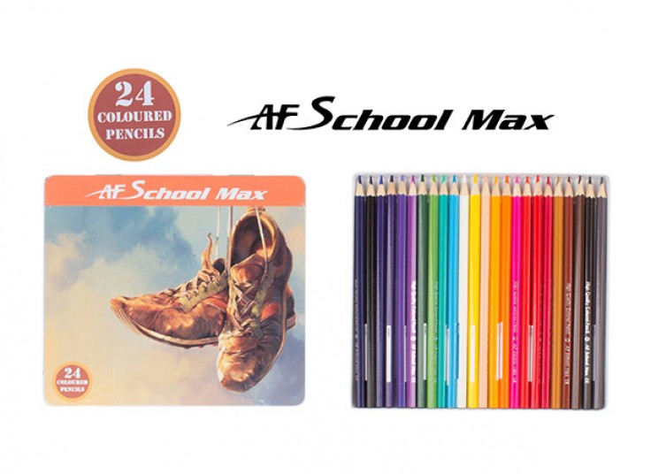 مداد رنگی جعبه فلزی School Max