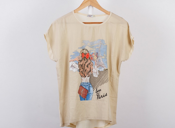 تیشرت طرحدار سایز بزرگ زنانه