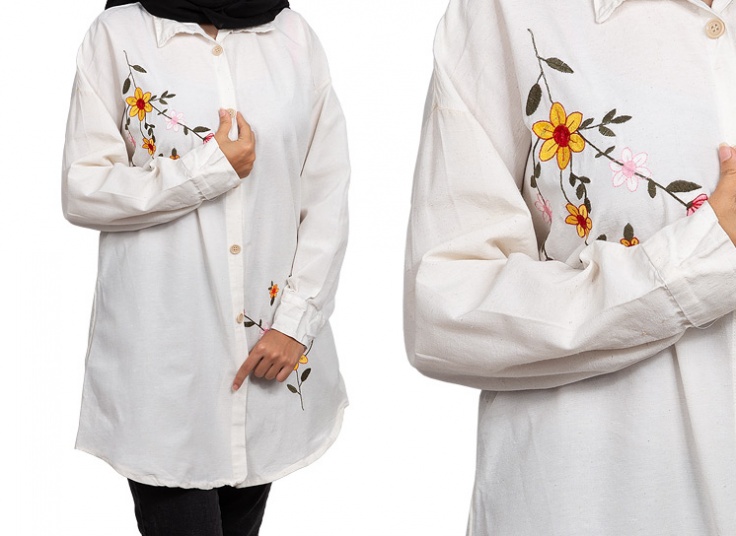 مانتو لینن گلدوزی کد 22941