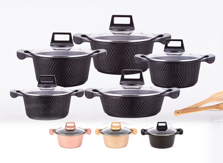 سرویس قابلمه 12 پارچه Unique طرح الماس