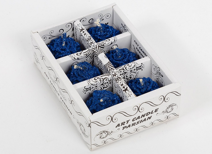 شمع گل رز 6 عددی