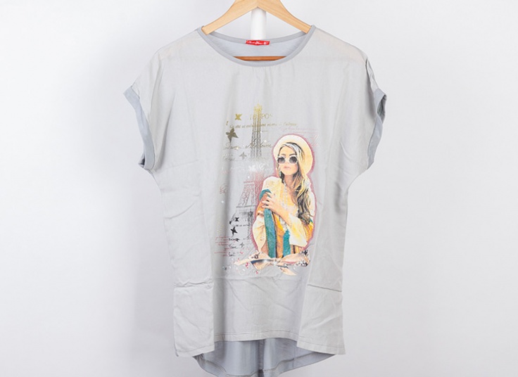 تیشرت طرحدار سایز بزرگ زنانه