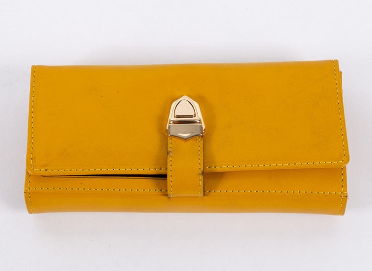 کیف پول زنانه چرم قفل ناخنی