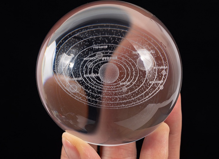 چراغ خواب مدل گوی کریستالی LED دار