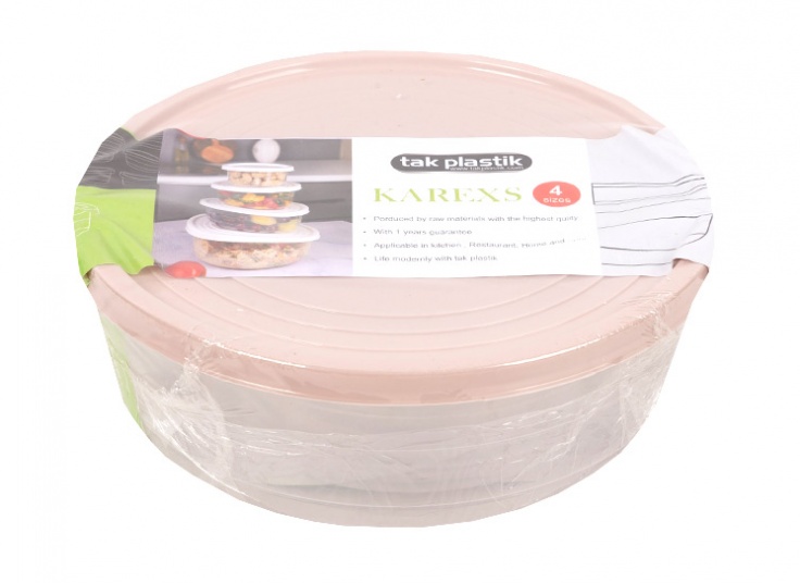ظرف نگهدارنده گرد 4 عددی Tak Plastik