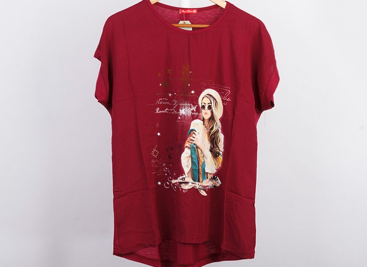 تیشرت طرحدار سایز بزرگ زنانه