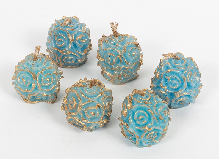 شمع گل رز 6 عددی