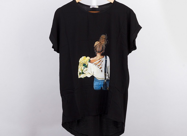 تیشرت طرحدار سایز بزرگ زنانه