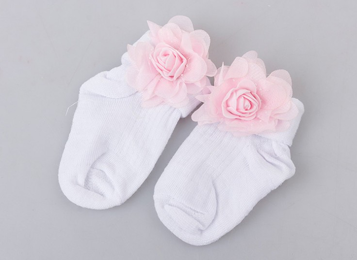 جوراب نوزادی گلدار