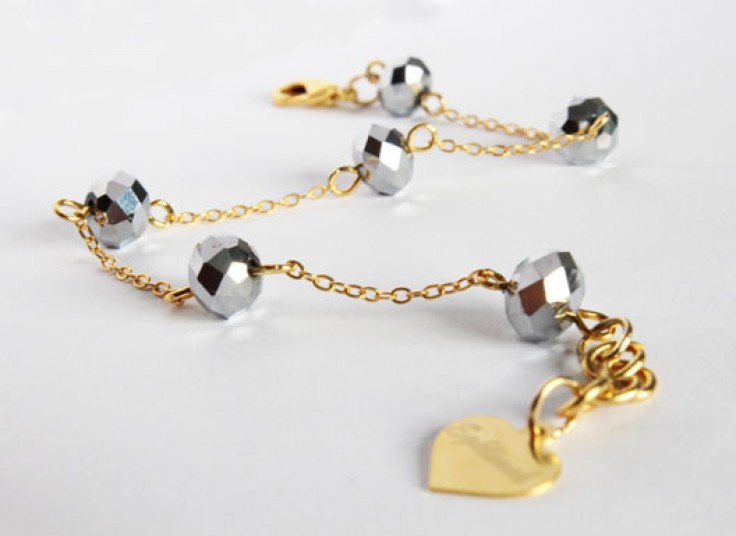 ست کریستال با زنجیر آب طلا eghlimeh