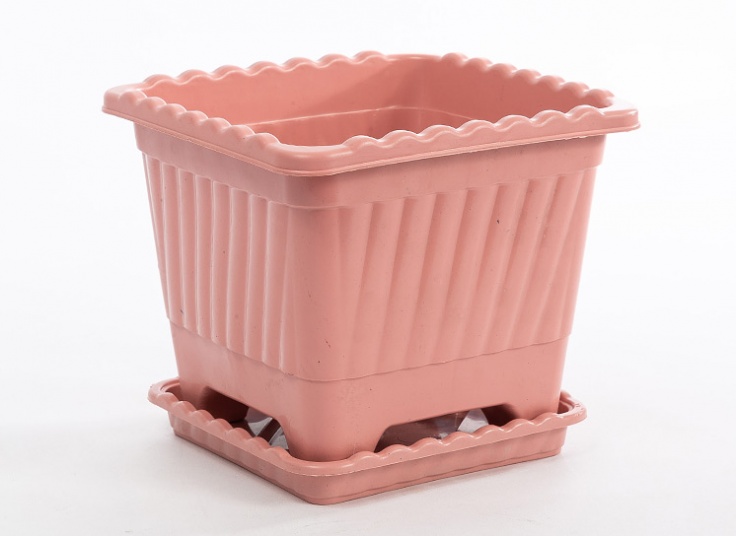 گلدان و زیر گلدانی پلاستیکی