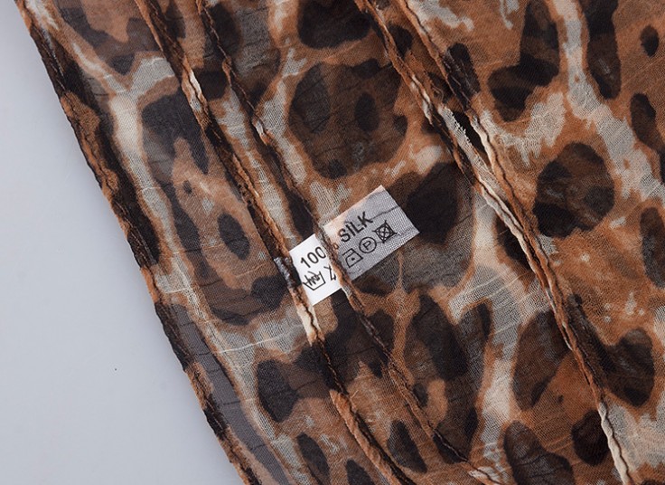 شال حریر ابریشم پلنگی