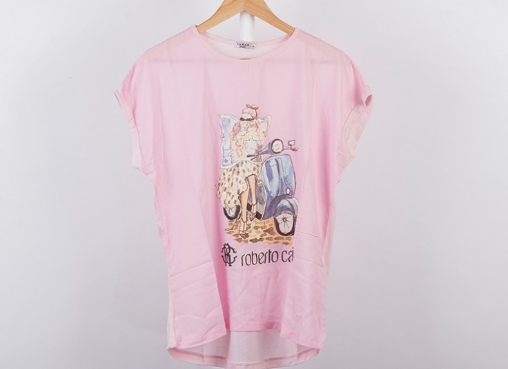 تیشرت طرحدار سایز بزرگ زنانه