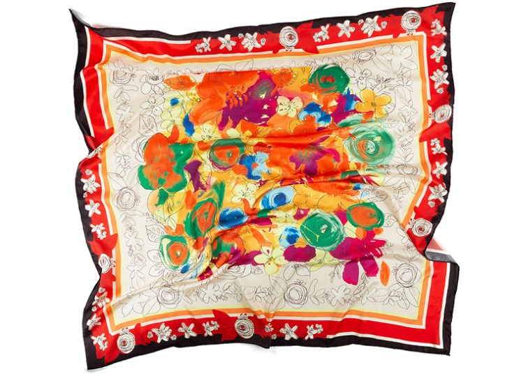 روسری ابریشم دست دوز