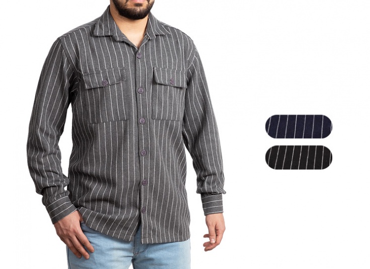 پیراهن پشمی مردانه راه راه