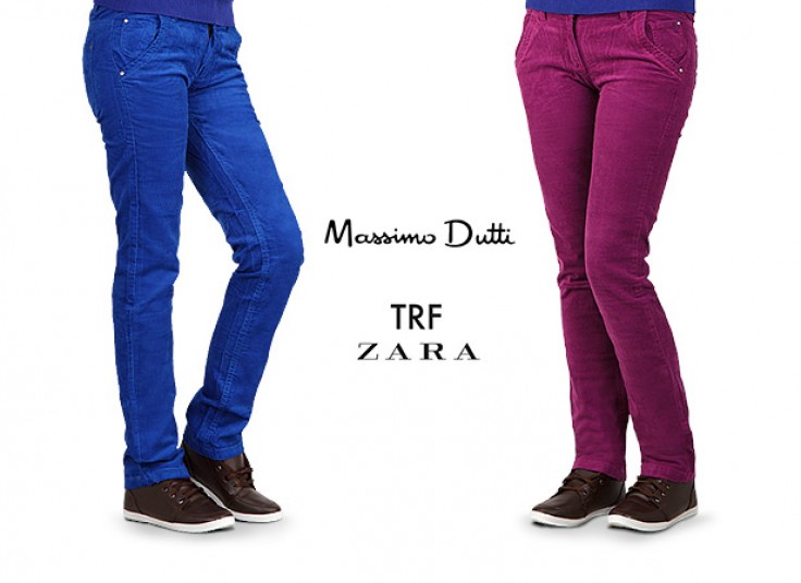 شلوار مخمل کبریتی زنانه ZARA