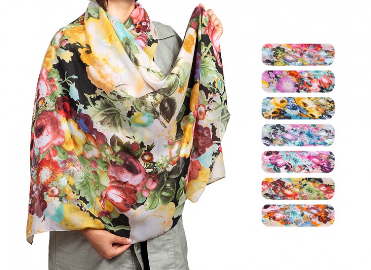 روسری چاپی طرح گل