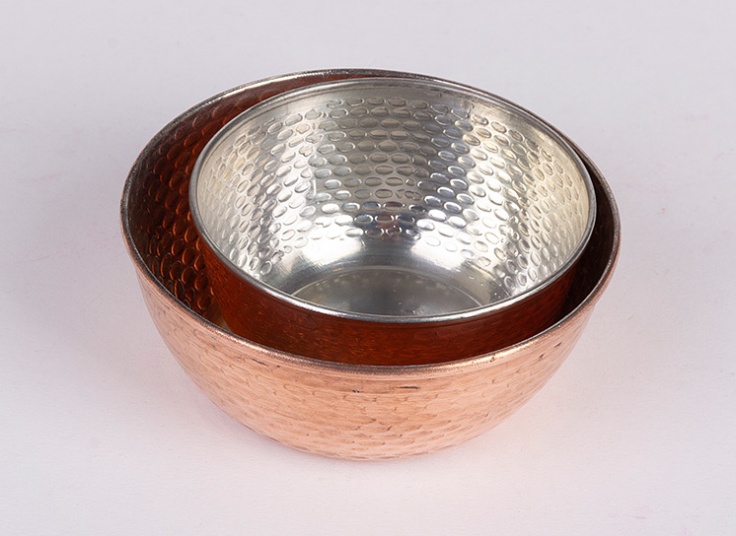 ظروف مسی چکش کاری شده