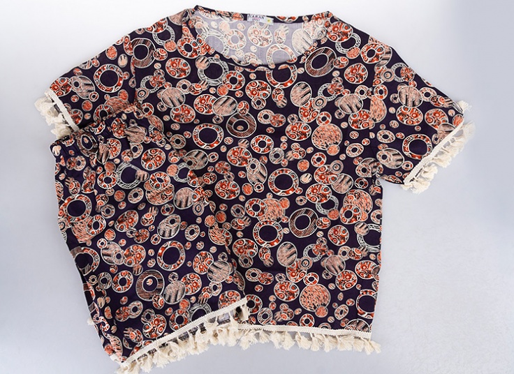 تیشرت و شلوارک نخی زنانه Tassel