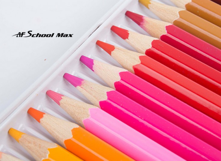 مداد رنگی جعبه فلزی School Max