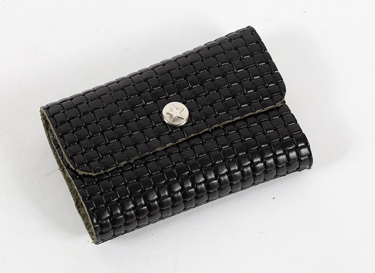 جا کارتی دکمه دار چرم طبیعی