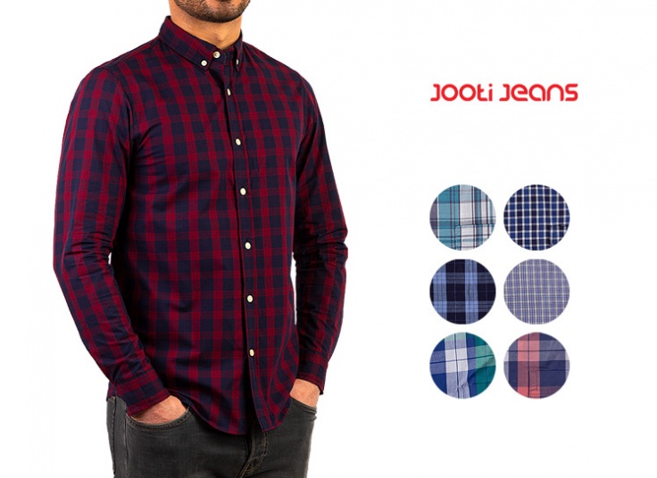 پیراهن چهارخانه مردانه Jooti jeans