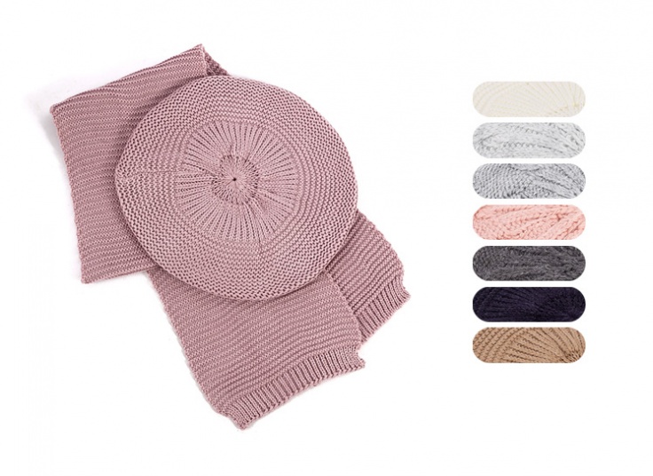 ست شال و کلاه مدل فرانسوی