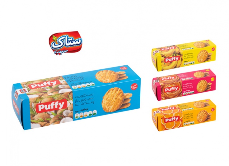 بیسکویت چند غله ستاک Puffy