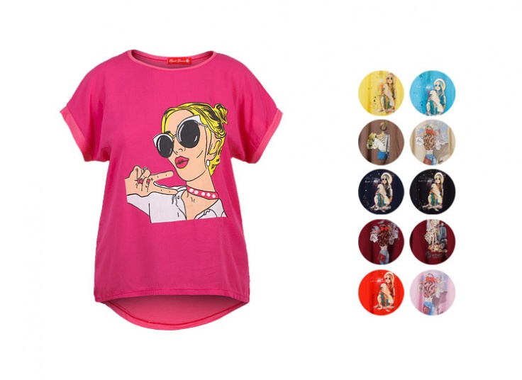 تیشرت طرحدار سایز بزرگ زنانه