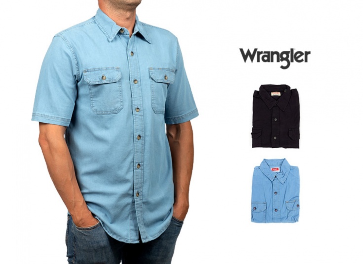 پیراهن جین مردانه آستین کوتاه Wrangler