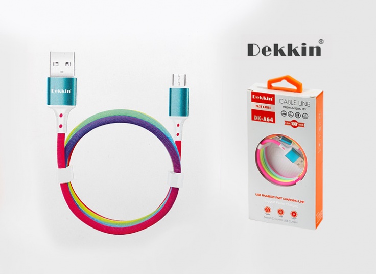 کابل شارژ اندروید رنگی DEKKIN مدل DK-A64