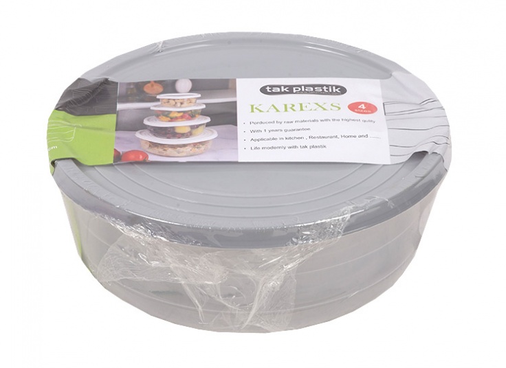 ظرف نگهدارنده گرد 4 عددی Tak Plastik