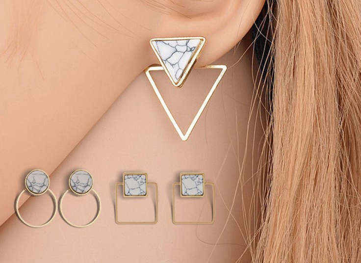 گوشواره هندسی مرمر