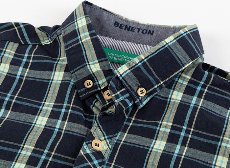پیراهن چهارخانه مردانه Benetton