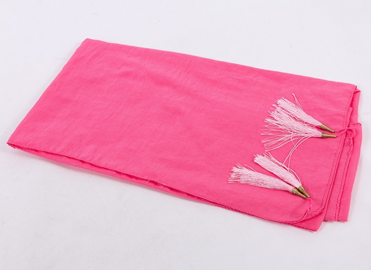 شال ساده منگوله دار