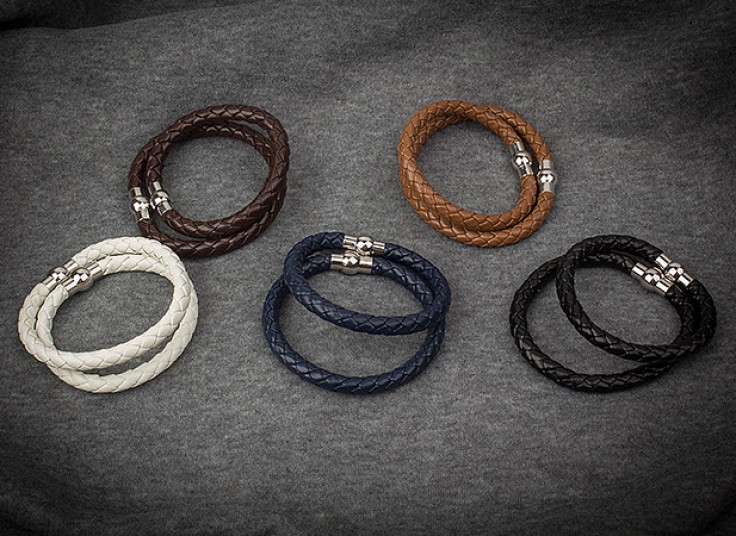 دستبند چرم حصیری