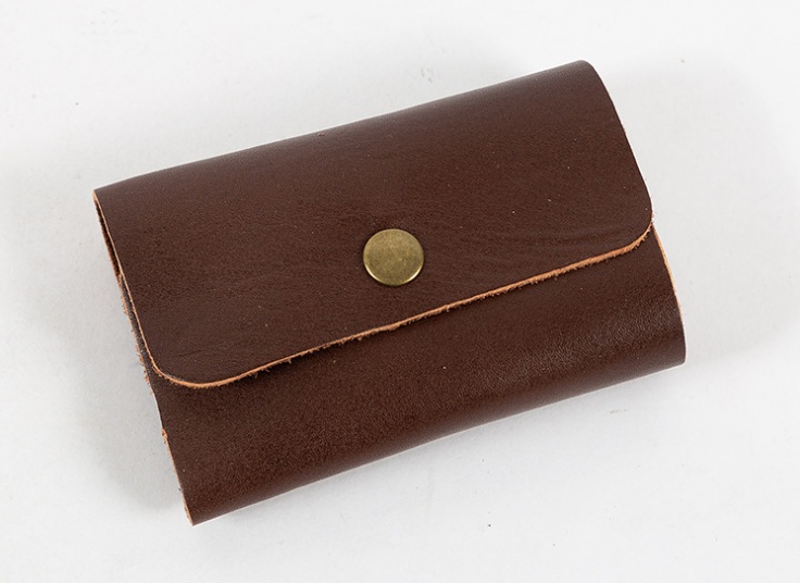 جا کارتی دکمه دار چرم طبیعی