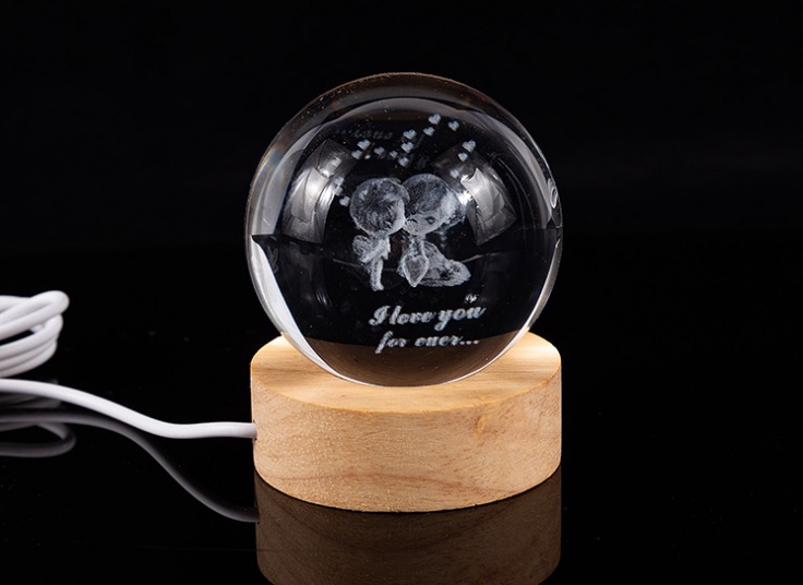 چراغ خواب مدل گوی کریستالی LED دار