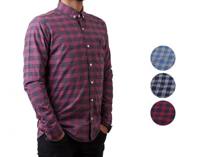 پیراهن چهارخانه مردانه طرح POLO