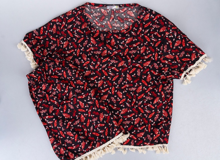 تیشرت و شلوارک نخی زنانه Tassel