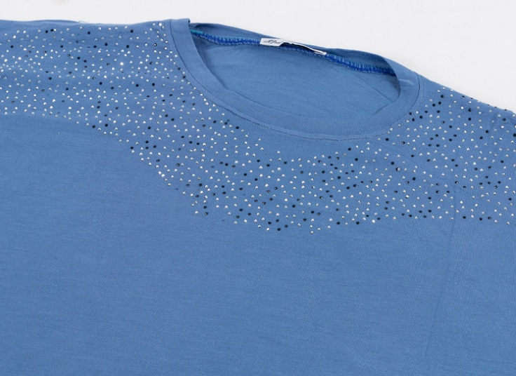 تیشرت سایز بزرگ زنانه نگین دار