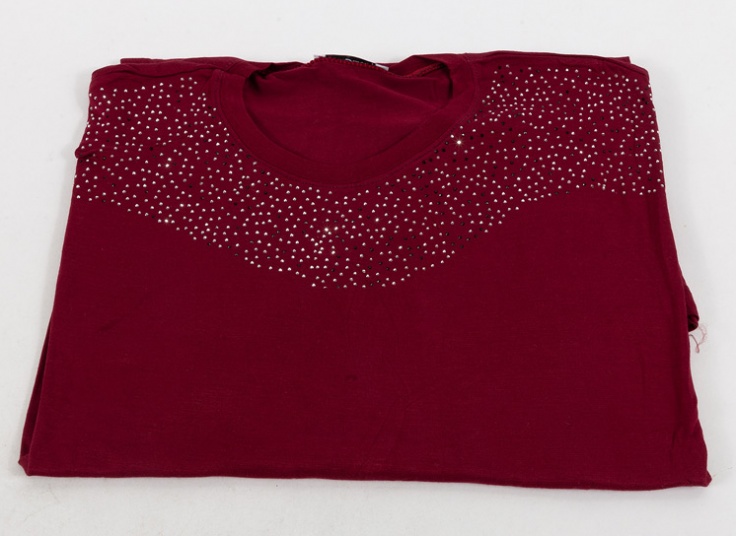 تیشرت سایز بزرگ زنانه نگین دار