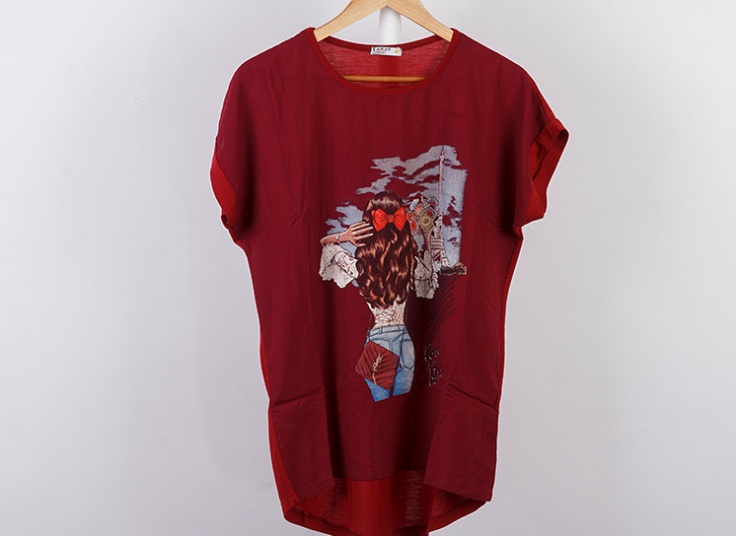 تیشرت طرحدار سایز بزرگ زنانه