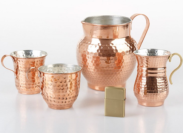 پارچ و لیوان مسی