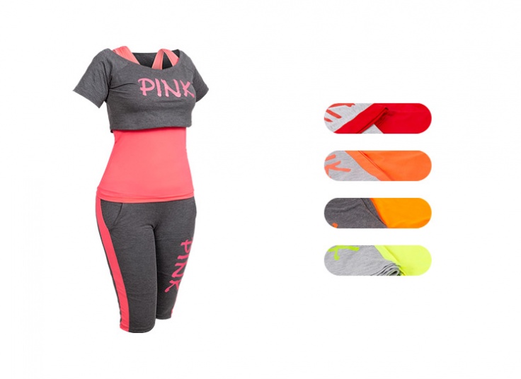 ست سه تکه ورزشی طرح PINK