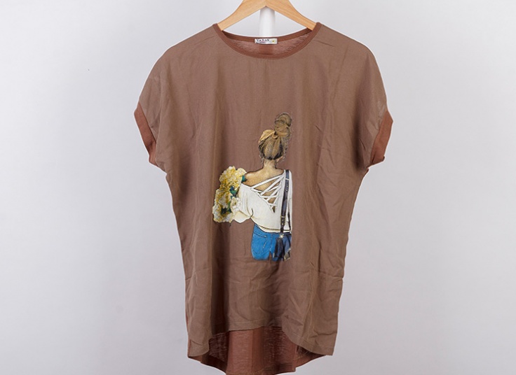 تیشرت طرحدار سایز بزرگ زنانه