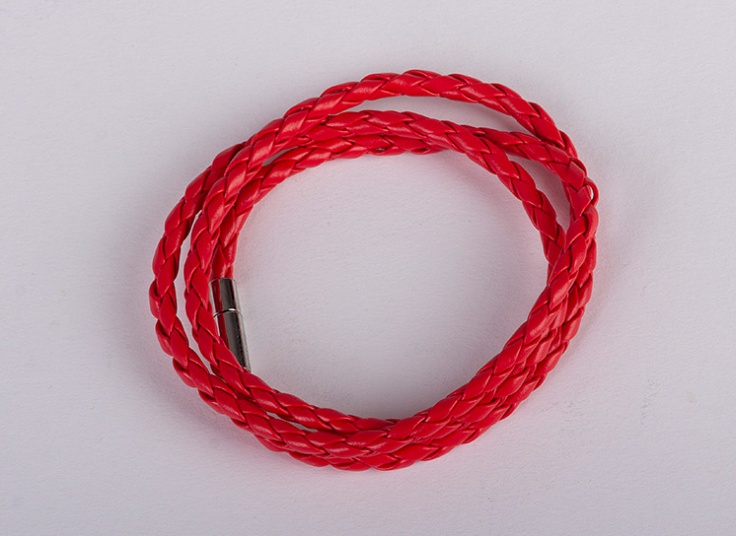 دستبند چرمی بافت حصیری